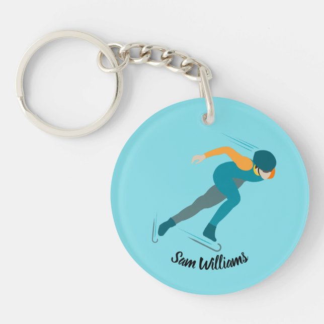 Speed Skating Keychain (Front)