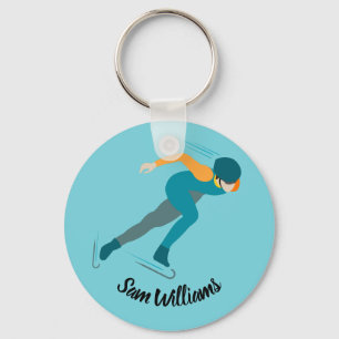 Speed Skating Keychain