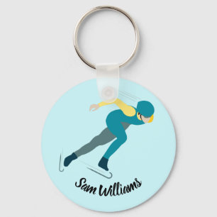 Speed Skating Keychain