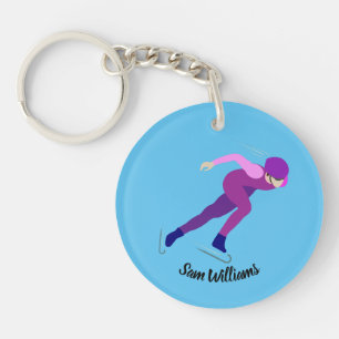 Speed Skating Keychain