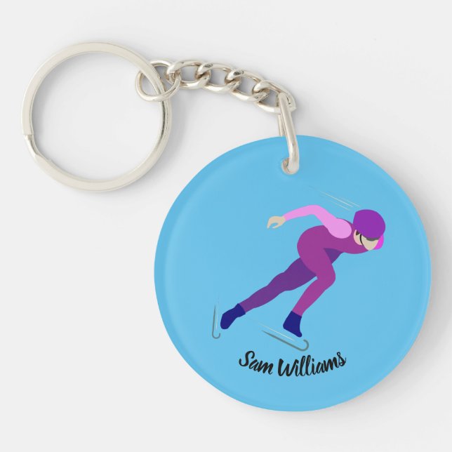 Speed Skating Keychain (Front)