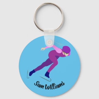 Speed Skating Keychain