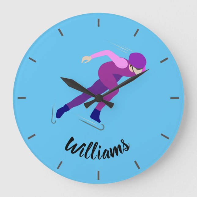Speed Skating Large Clock (Front)