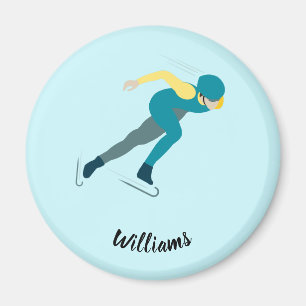Speed Skating Magnet