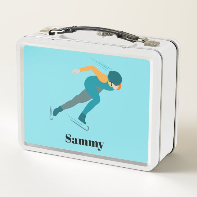 Speed Skating Metal Lunch Box (Back)