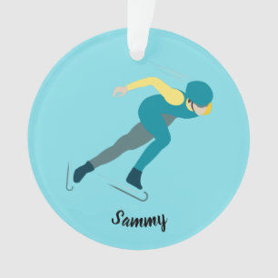 Speed Skating Ornament