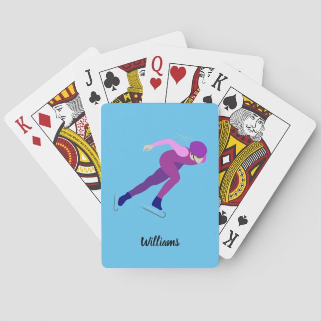 Speed Skating Playing Cards (Back)
