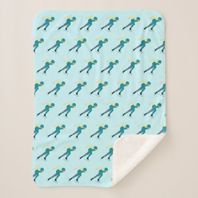 Speed Skating Sherpa Blanket (Front)