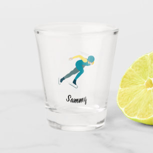 Speed Skating Shot Glass