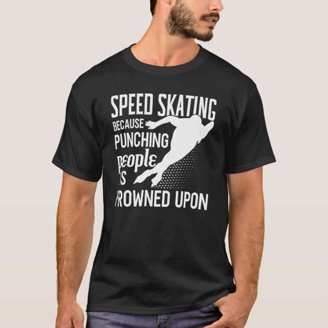 Speed Skating Skates Short Track Skater Workout Tr T-Shirt (Front)