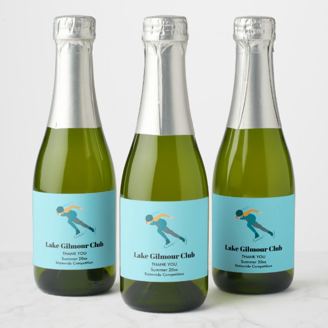 Speed Skating Sparkling Wine Label (Bottles)