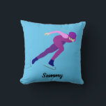 Speed Skating Throw Pillow<br><div class="desc">Speed skating design.</div>