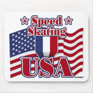 Speed Skating USA Mouse Pad