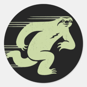 Speed Sloth Classic Round Sticker