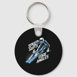 Speed Suits And Edge Angles Alpine Skiing  Keychain