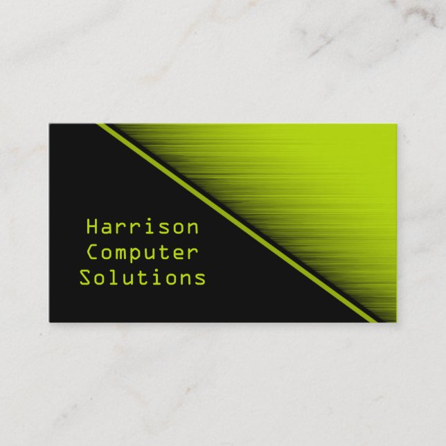 Speed Texture Business Card, Neon Green Card (Front)