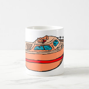 Speedboat Illustration Fun Nautical Boat Design Coffee Mug