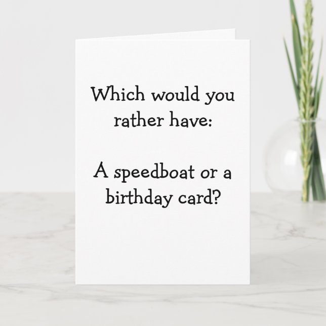 Speedboat ou carte d'anniversaire ? (Devant)