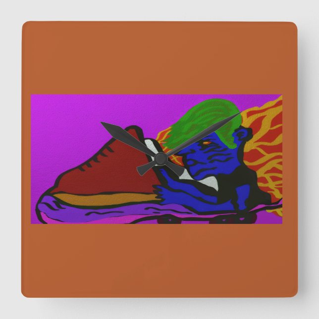 Speeding Goblin Square Wall Clock (Front)