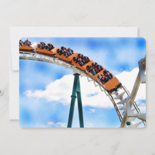 Speeding Orange Roller Coaster