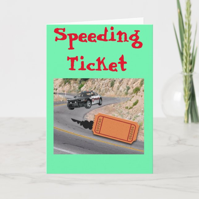 Speeding Police Car get the Ticket CUSTOMIZE FONT Card (Front)