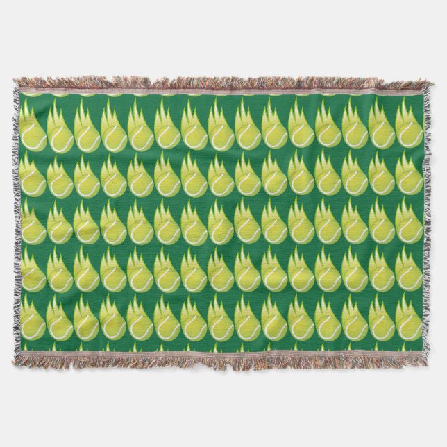 Speeding Tennis ball sports throw blanket (Front)