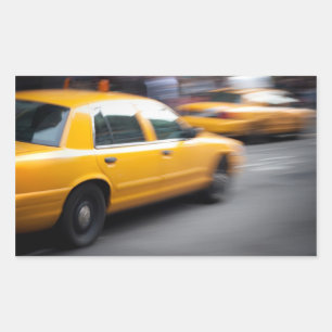 Speeding Yellow NY City Taxi Cab with Motion Blur Sticker