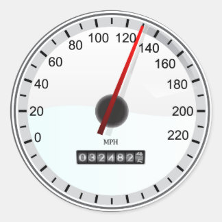 speedometer classic round sticker