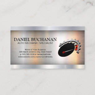 Speedometer Metallic Industrial Business Card