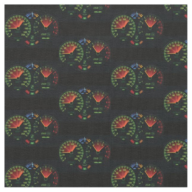 Speedometer Odometer Design Fabric (Close Up)