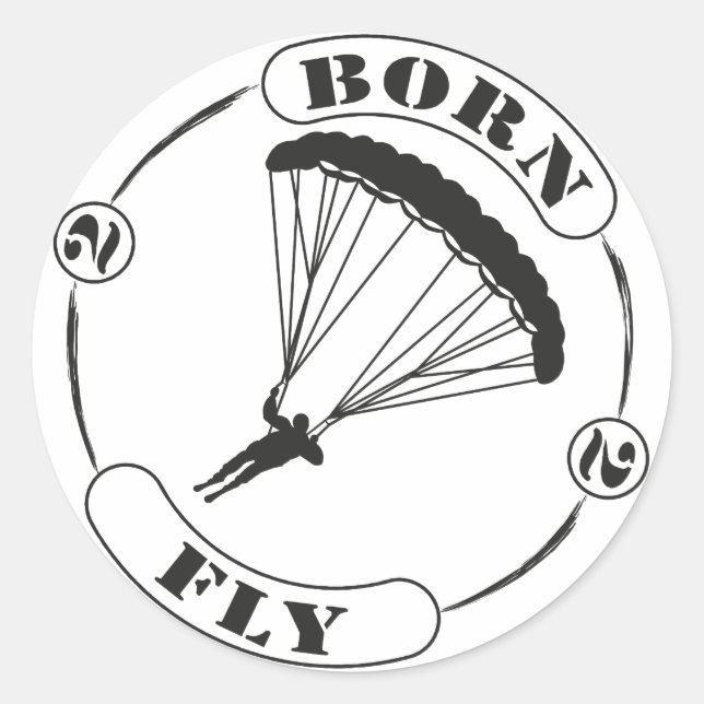 speedriding speedflying classic round sticker (Front)