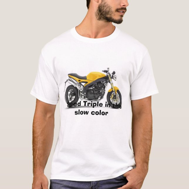 speedTriple_colourYellow, Speed Triple in the s... T-Shirt (Front)
