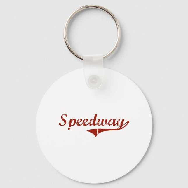 Speedway Indiana Classic Design Keychain (Front)