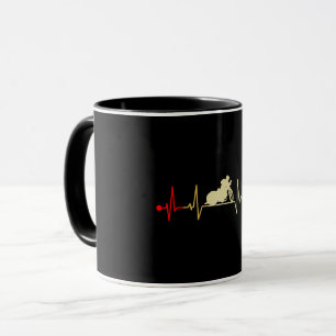 Speedway Motorcycle Racer Racing Heartbeat Vintage Mug