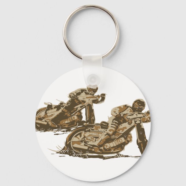 Speedway Motorcycle Racers Keychain (Front)