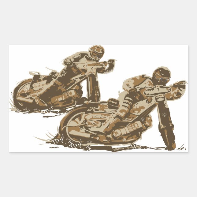 Speedway Motorcycle Racers Sticker (Front)