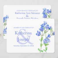 Speedwell fleur aquarelle bleu invitation mariage