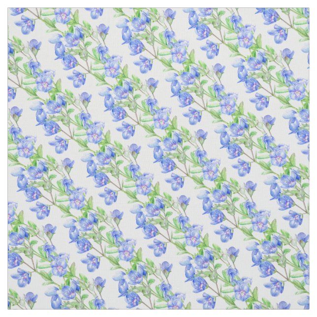 Speedwell watercolor art patterned fabric (Swatch)
