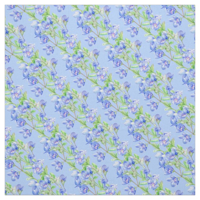 Speedwell watercolor art patterned fabric (Swatch)
