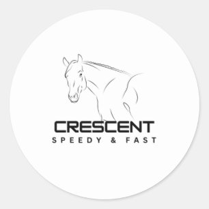 SPEEDY CRESCENT FAST HORSE Classic Round Stickers