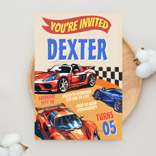 Speedy Race Car Birthday Invitation Little Racer