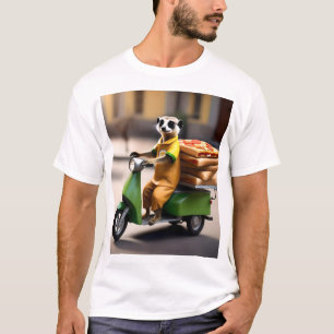 Speedy Service: Meerkat Delivers Pizza in Tuk-tuk T-Shirt