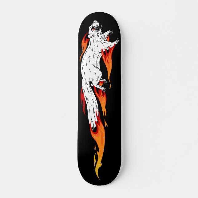Speedy Squirrel Flames Skateboard Deck (Devant)
