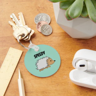 Speedy the Hedgehog,  Funny Fast Animal Cartoon Keychain