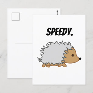 Speedy the Hedgehog Funny Kids Game Cartoon Postcard