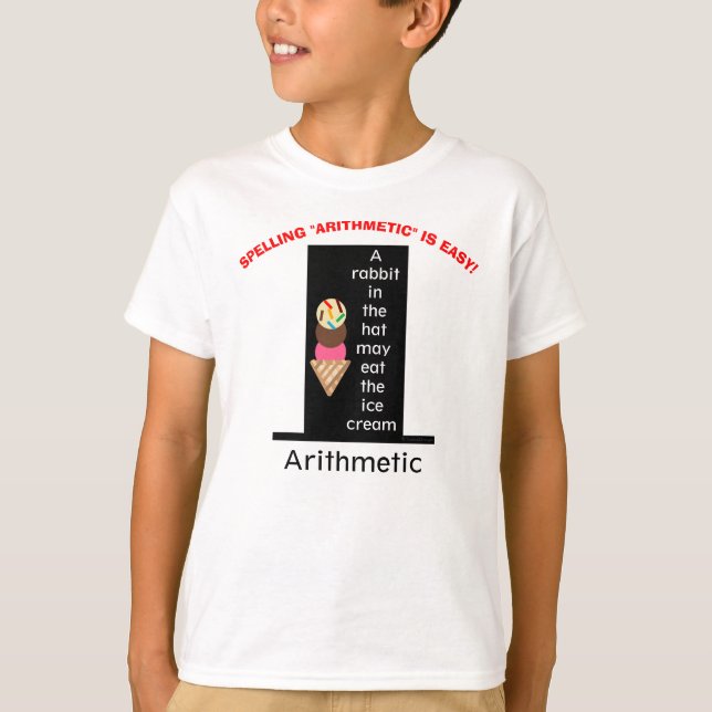 Spell Arithmetic Magician Hat Ice Cream  T-Shirt (Front)