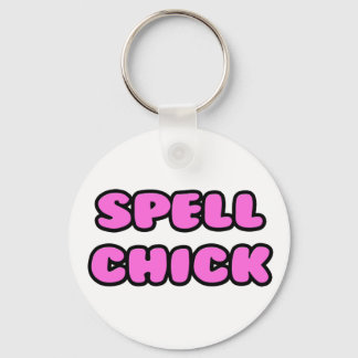 Spell Chick Pink Keychain