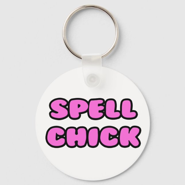 Spell Chick Pink Keychain (Front)