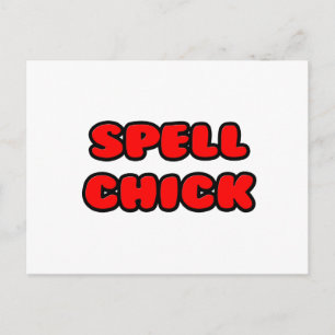 Spell Chick Red Postcard