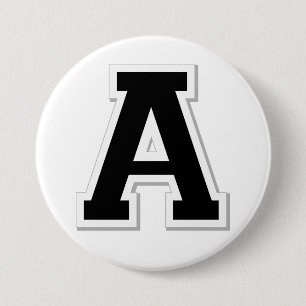 Spell it Out Initial Letter A in Black Button
